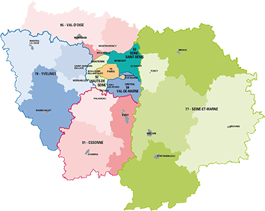Carte Départements Île de France